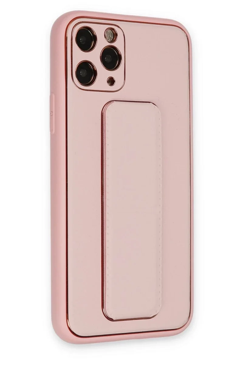 Apple iPhone 11 Pro Kılıf Coco Deri Standlı Kapak - Pembe Apple iPhone 11 Pro Kılıf Coco Deri Standlı Kapak - Pembe