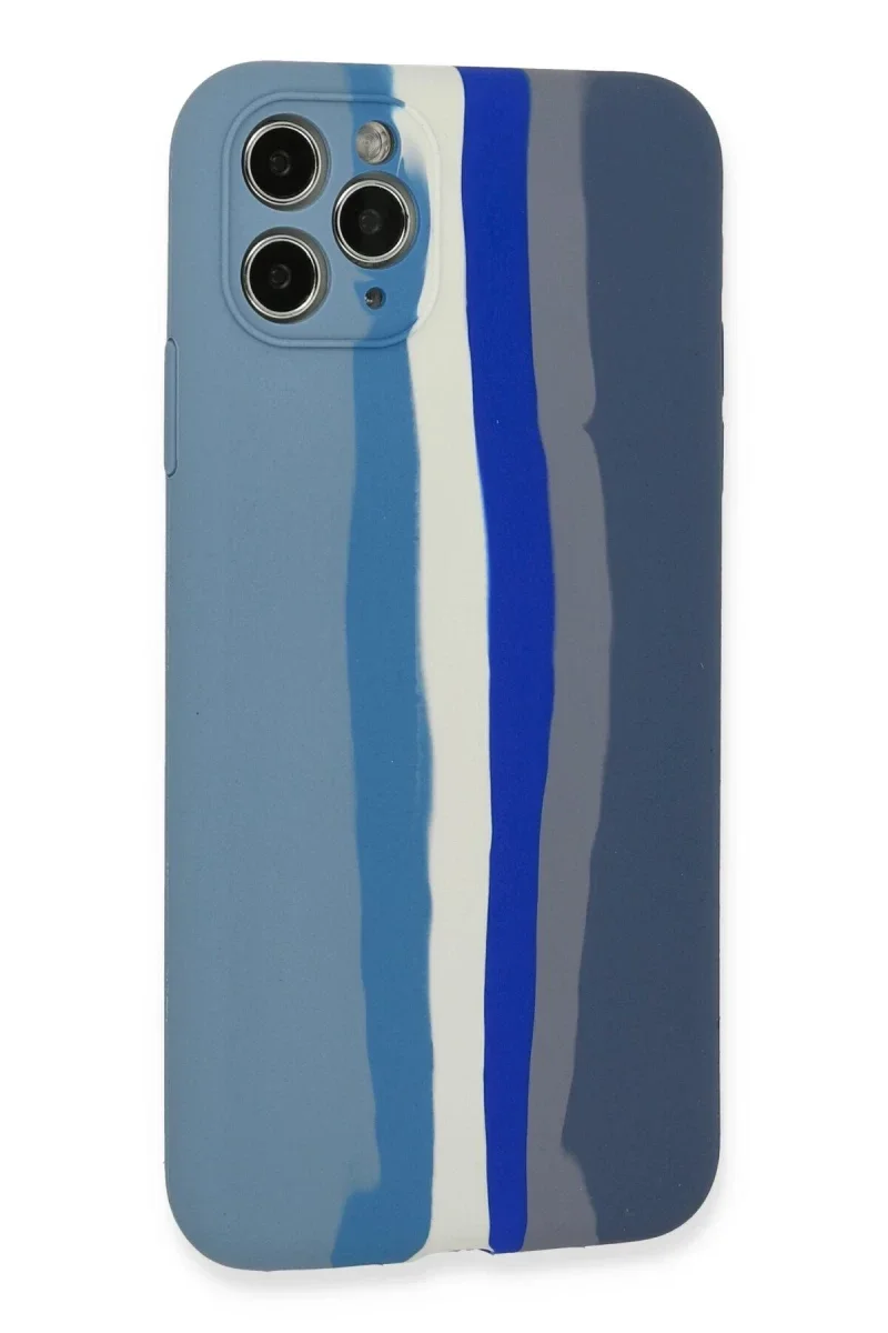 Apple iPhone 11 Pro Kılıf Ebruli Lansman Silikon - Mavi-Gri Apple iPhone 11 Pro Kılıf Ebruli Lansman Silikon - Mavi-Gri