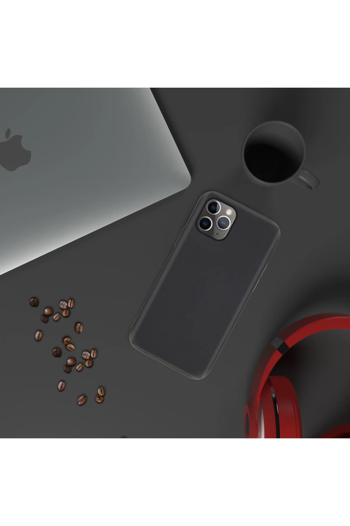 Apple iPhone 11 Pro Max İnce Mat Silikon Kılıf Siyah