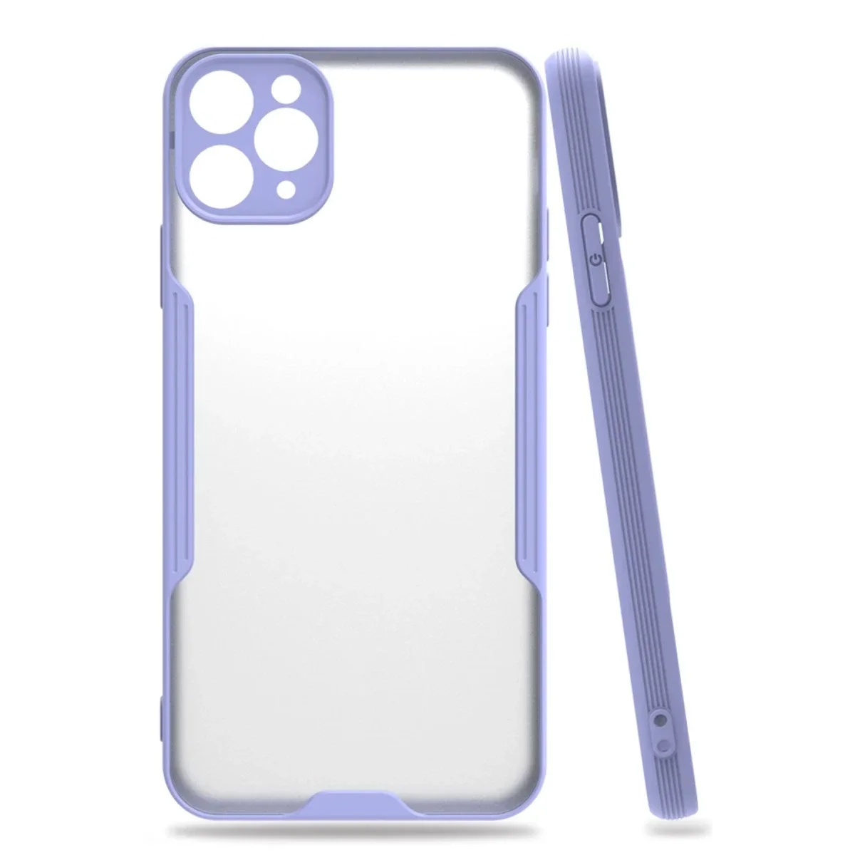 Apple iPhone 11 Pro Max Kılıf Platin Silikon - Lila