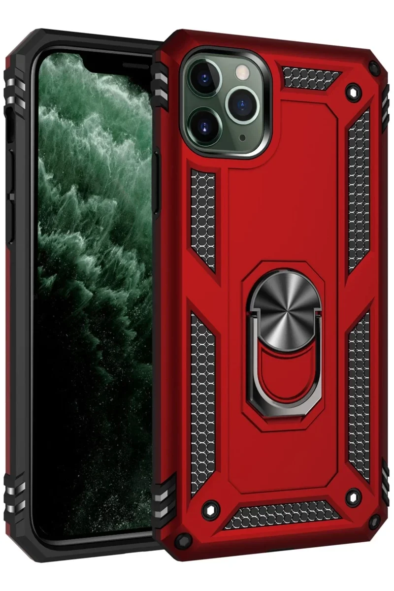 Apple iPhone 11 Pro Kılıf Sofya Yüzüklü Silikon Kapak - Kırmızı Apple iPhone 11 Pro Kılıf Sofya Yüzüklü Silikon Kapak - Kırmızı