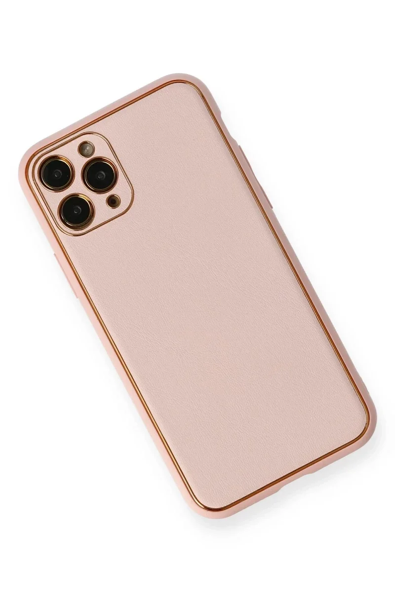Apple iPhone 11 Pro Kılıf Coco Deri Silikon Kapak - Pembe