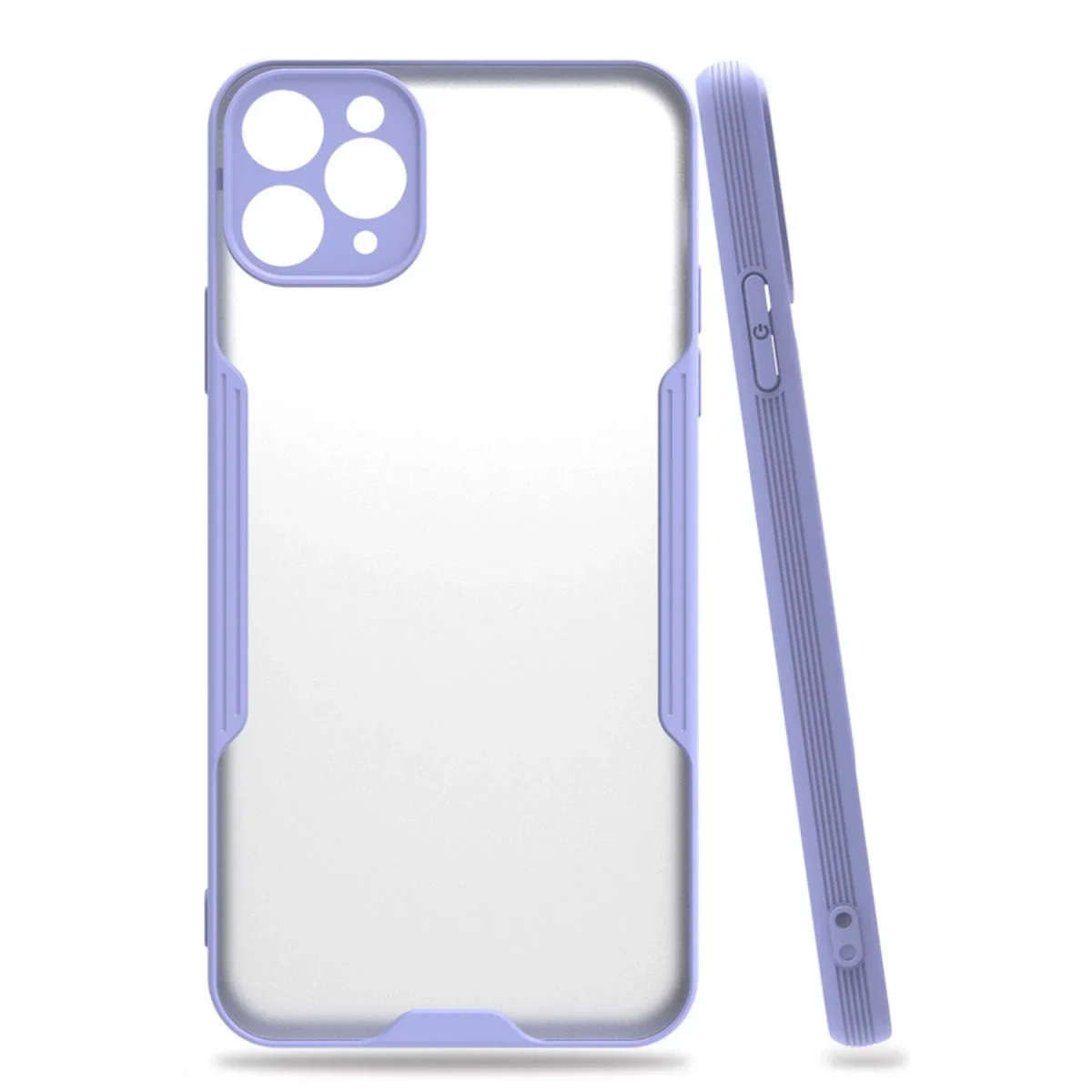 Apple iPhone 11 Pro Max Kılıf Platin Silikon - Lila
