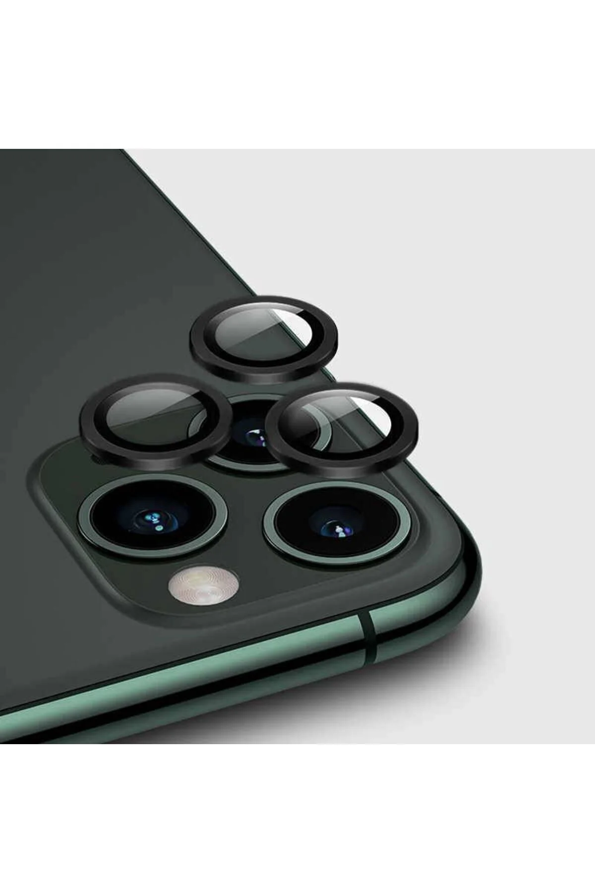 Apple iPhone 11 Pro Max Metal Çerçeveli Kamera Koruma Lensi Kırmızı