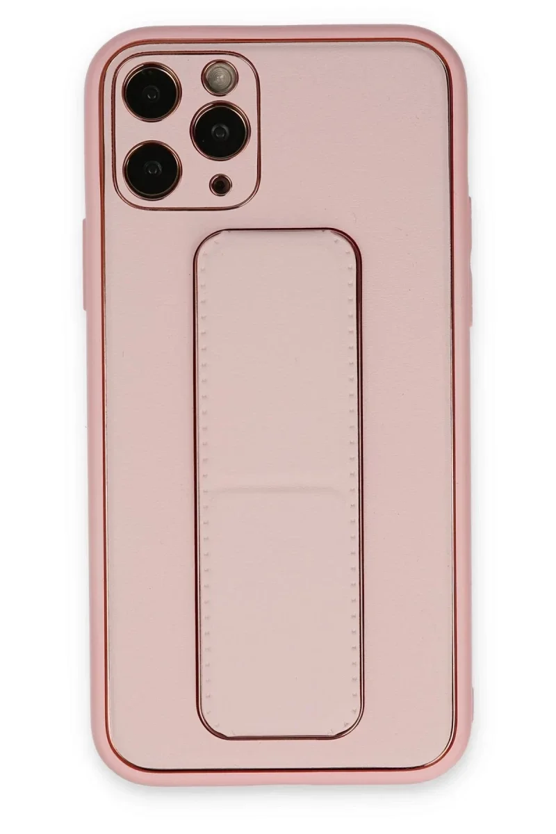 Apple iPhone 11 Pro Kılıf Coco Deri Standlı Kapak - Pembe Apple iPhone 11 Pro Kılıf Coco Deri Standlı Kapak - Pembe