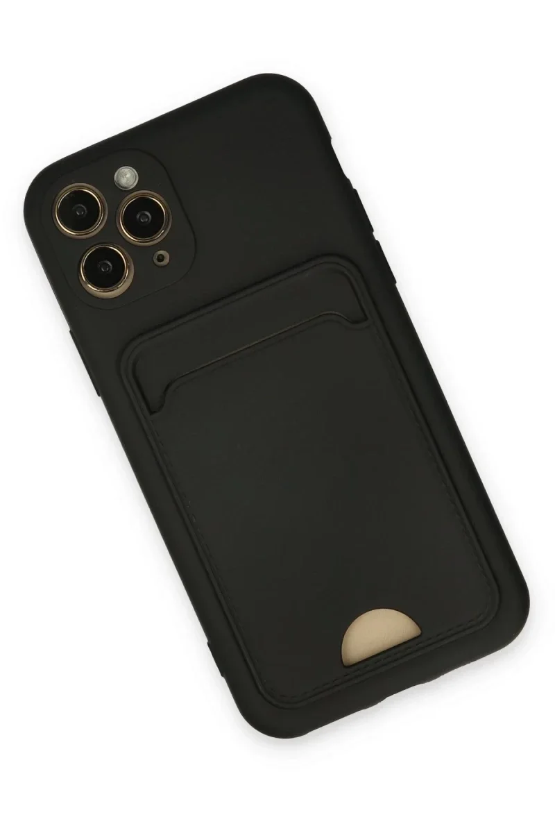 Apple iPhone 11 Pro Kılıf Kelvin Kartvizitli Silikon - Siyah Apple iPhone 11 Pro Kılıf Kelvin Kartvizitli Silikon - Siyah