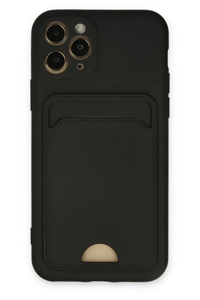 Apple iPhone 11 Pro Kılıf Kelvin Kartvizitli Silikon - Siyah Apple iPhone 11 Pro Kılıf Kelvin Kartvizitli Silikon - Siyah