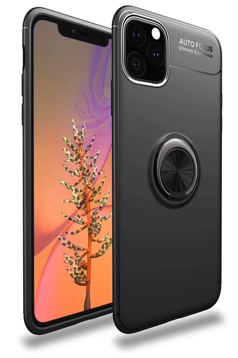 Apple iPhone 11 Pro Max Kılıf Range Yüzüklü Silikon - Siyah Apple iPhone 11 Pro Max Kılıf Range Yüzüklü Silikon - Siyah