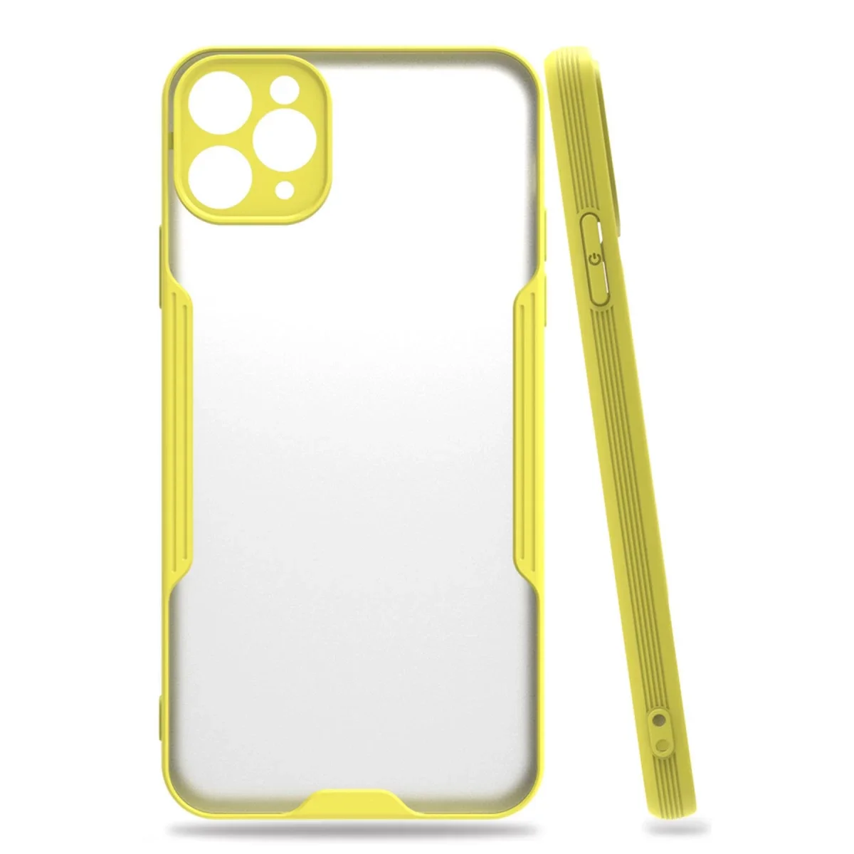 Apple iPhone 11 Pro Kılıf Platin Silikon - Sarı Apple iPhone 11 Pro Kılıf Platin Silikon - Sarı