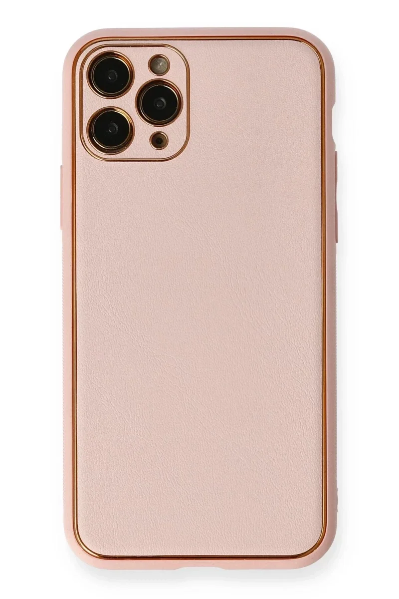 Apple iPhone 11 Pro Kılıf Coco Deri Silikon Kapak - Pembe