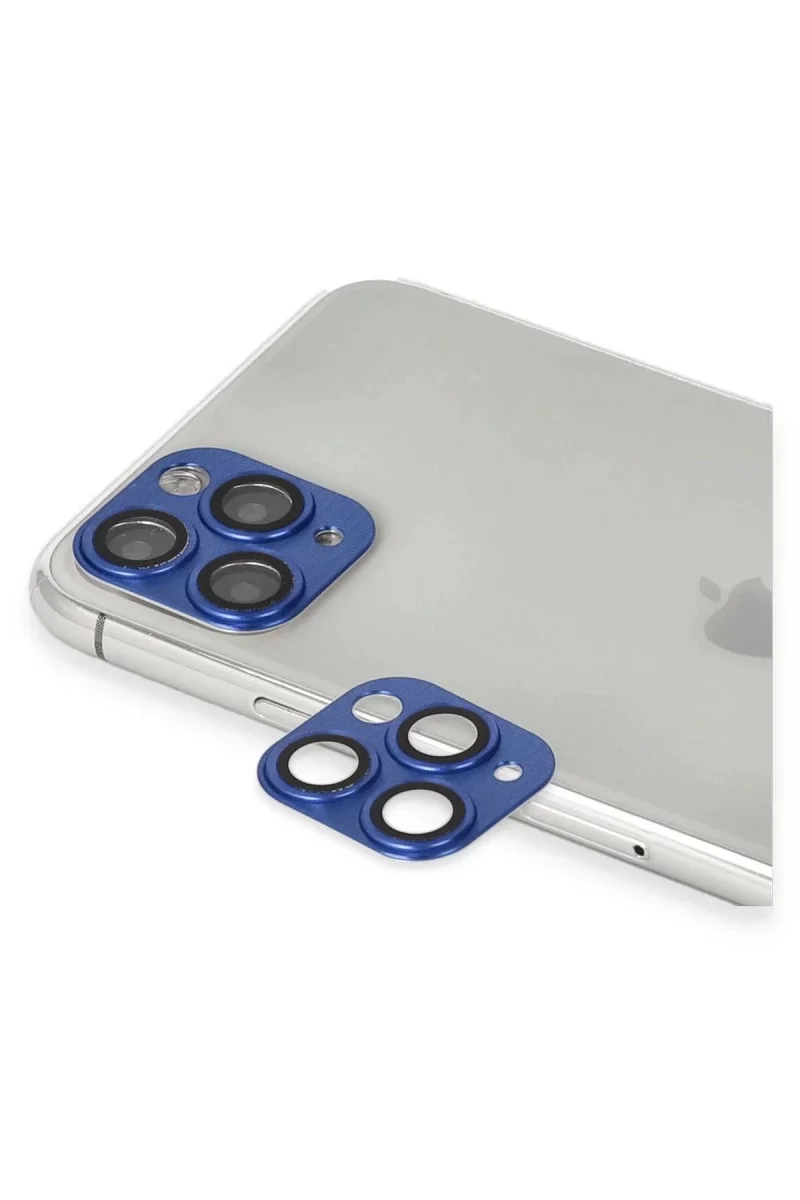 Apple iPhone 11 Pro Max Pers Alüminyum Kamera Lens - Lacivert