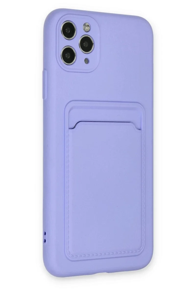 Apple iPhone 11 Pro Max Kılıf Kelvin Kartvizitli Silikon - Lila Apple iPhone 11 Pro Max Kılıf Kelvin Kartvizitli Silikon - Lila