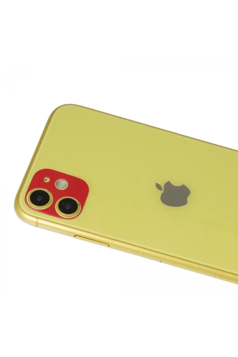 Apple iPhone 11 Rainbow Kamera Lens Koruma Cam - Kırmızı
