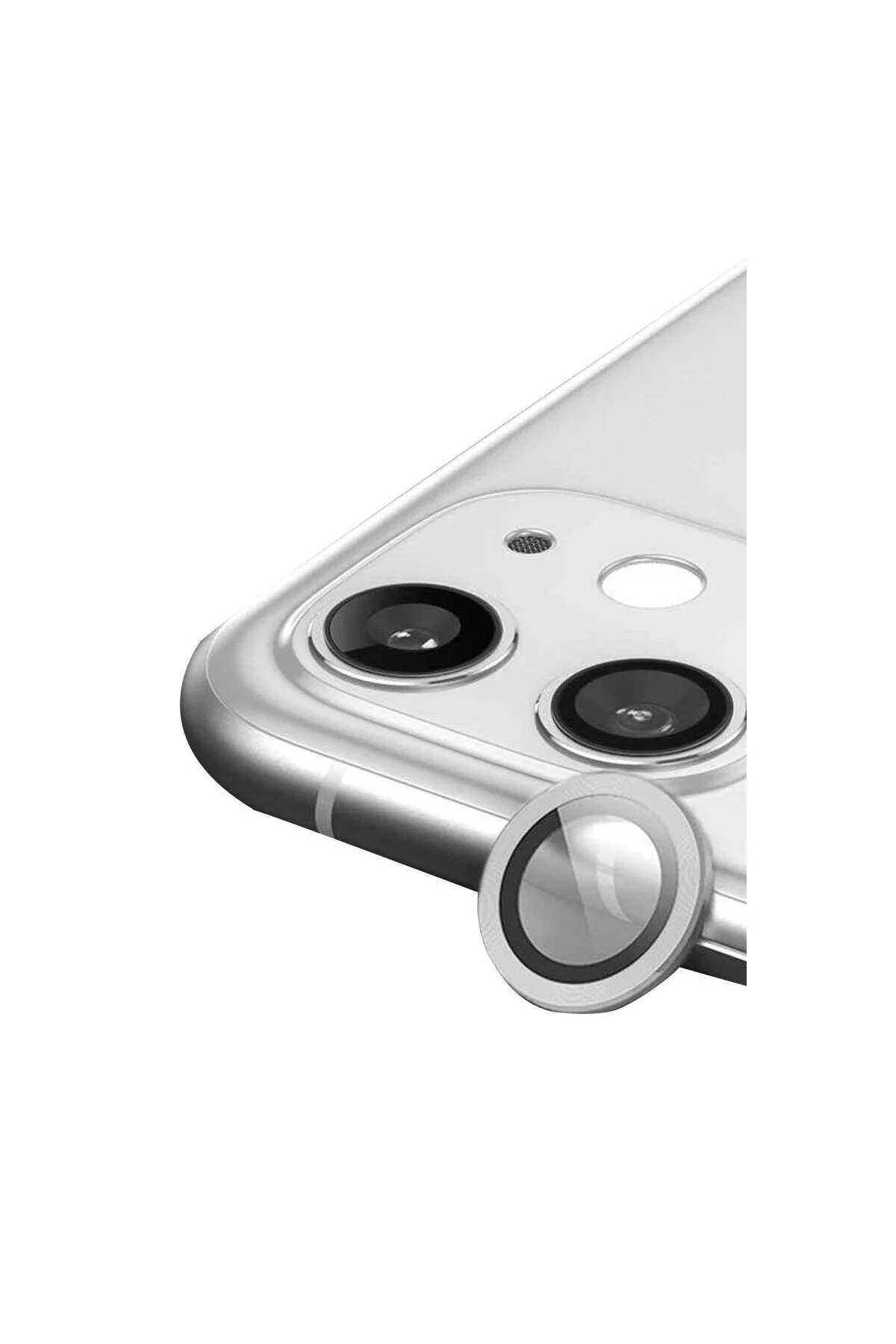 Apple İphone 11 Raze Metal Kamera Lens - Gümüş Apple İphone 11 Raze Metal Kamera Lens - Gümüş