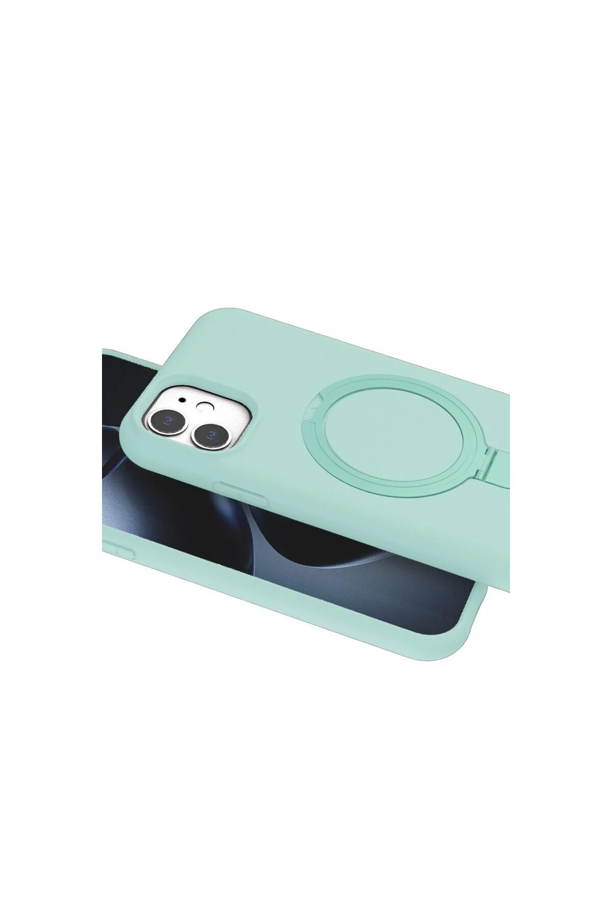 Apple İphone 11 Regal Magsafe Standlı Kapak - Su Yeşili Apple İphone 11 Regal Magsafe Standlı Kapak - Su Yeşili
