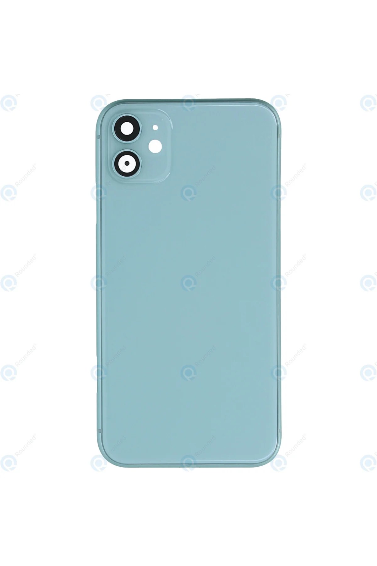 Apple iPhone 11 Uyumlu Logolu, Cam Arka Pil Kapağı - LENS HARİÇ Yeşil