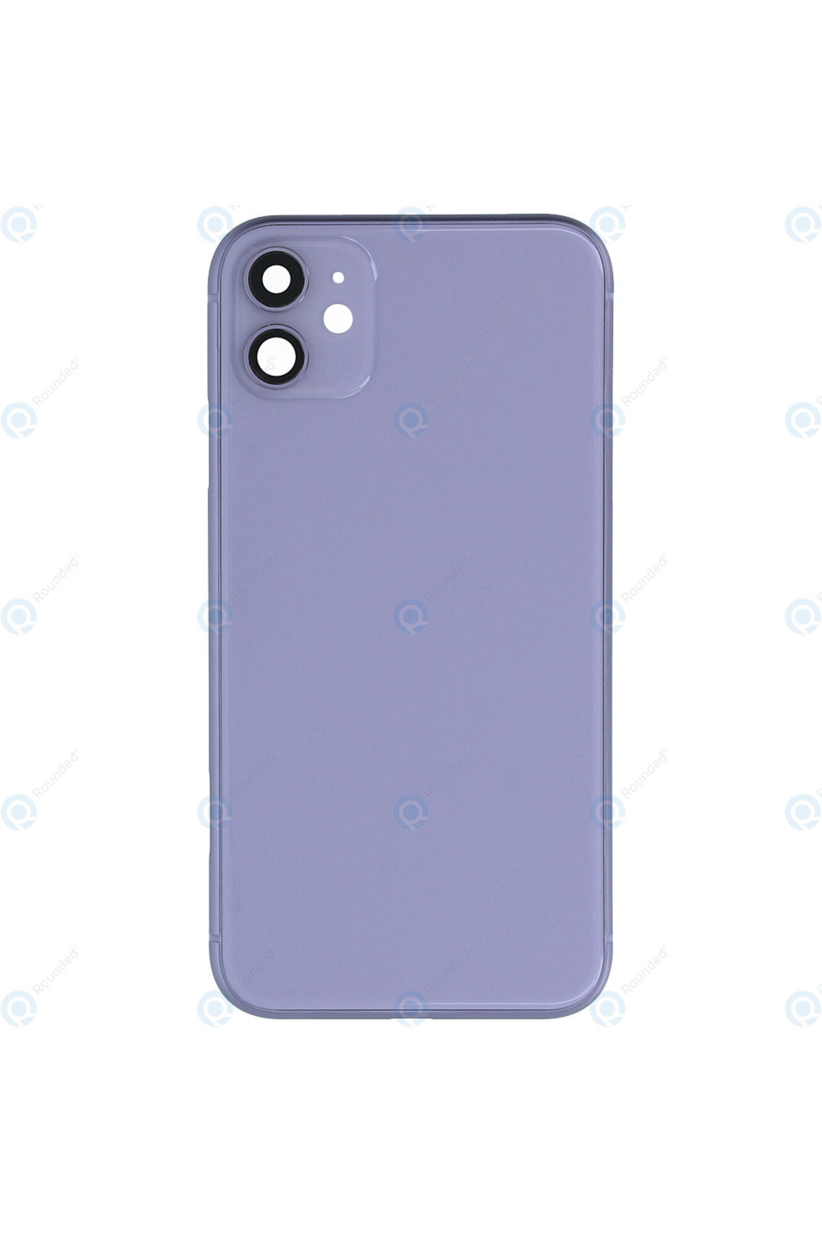 Apple iPhone 11 Uyumlu Logolu, Cam Arka Pil Kapağı - LENS HARİÇ Eflatun
