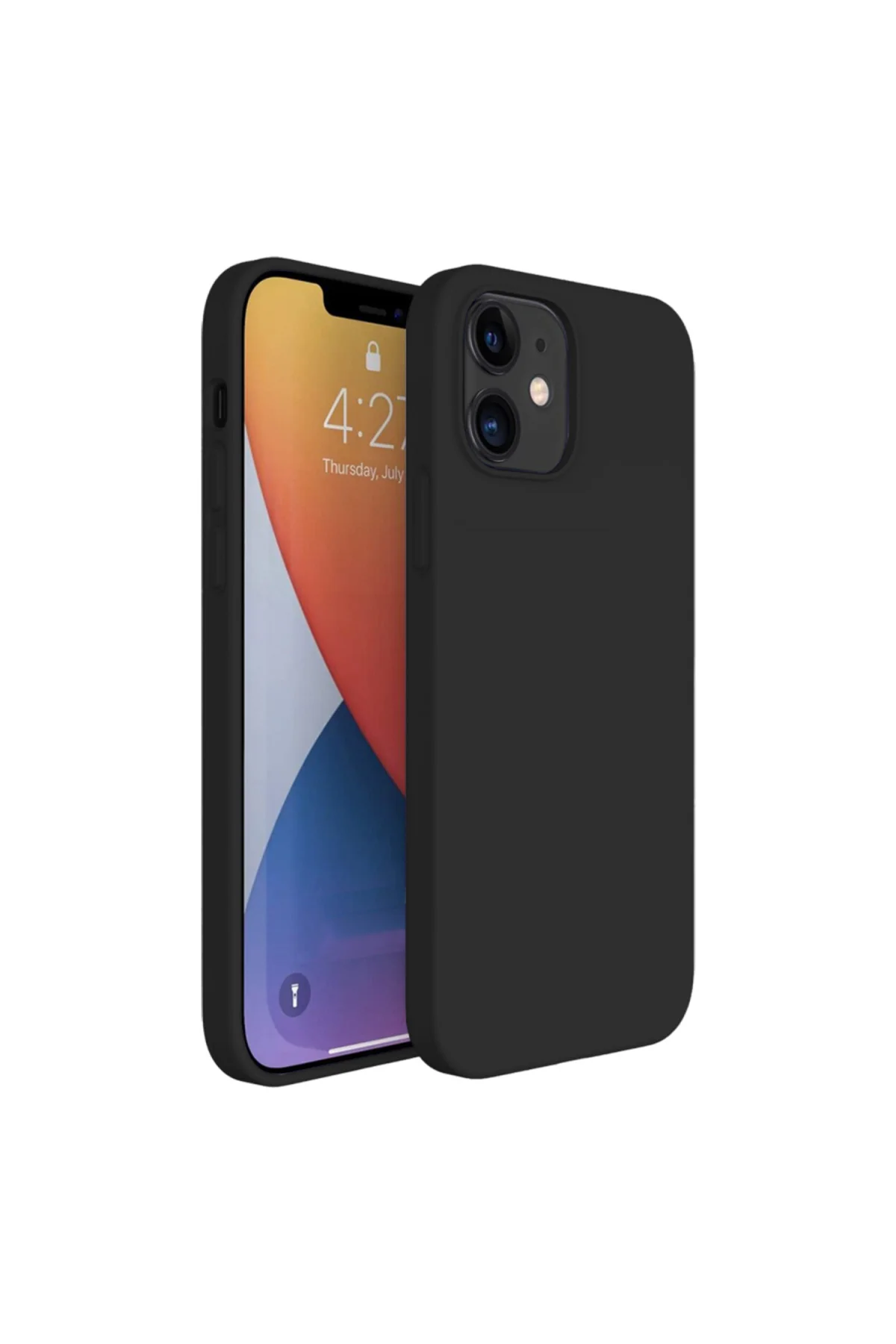 Apple iPhone 12 6.1'' İnce Mat Silikon Kılıf Siyah