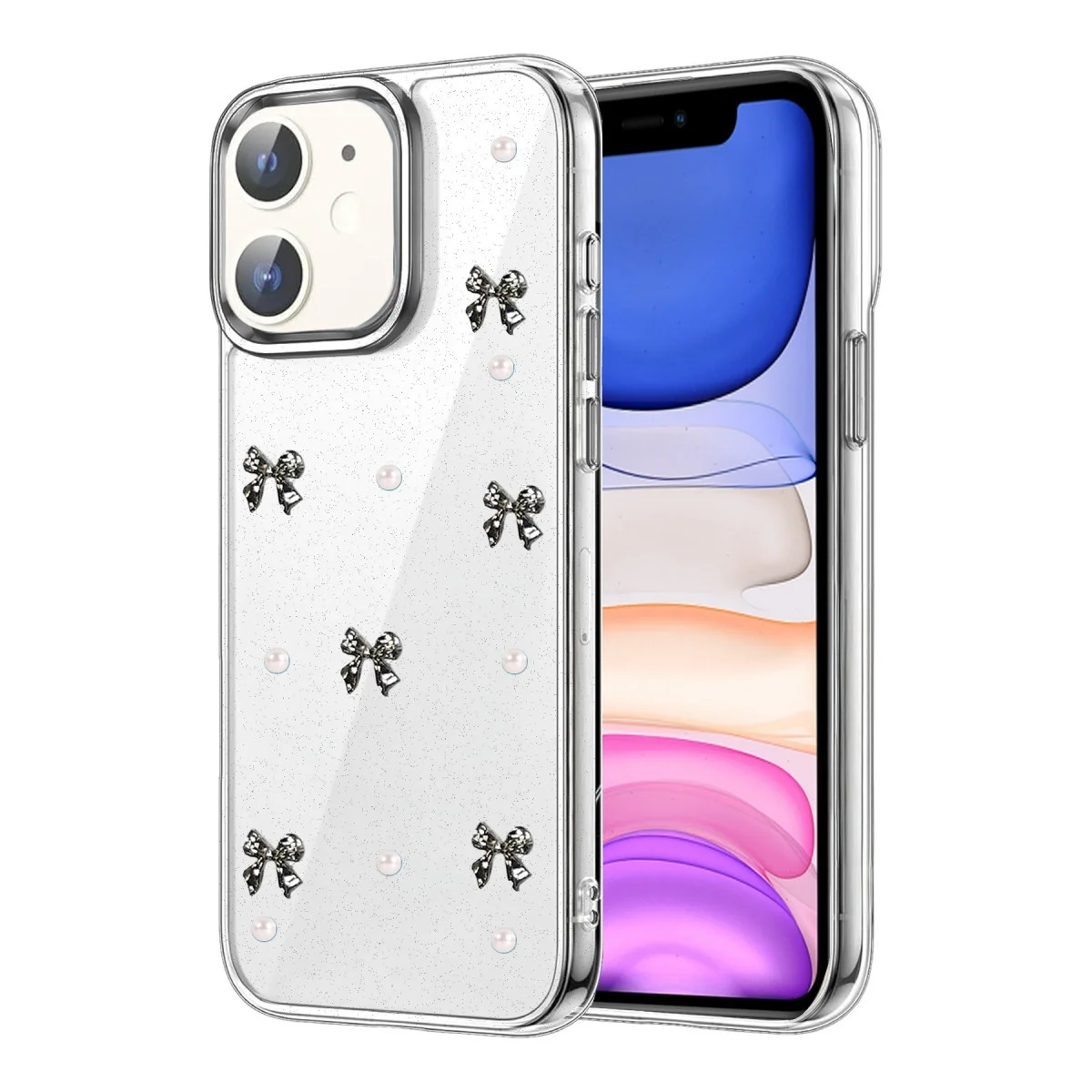 Apple İphone 12 Fiyonk Desenli Kapak - Desen 8 Apple İphone 12 Fiyonk Desenli Kapak - Desen 8