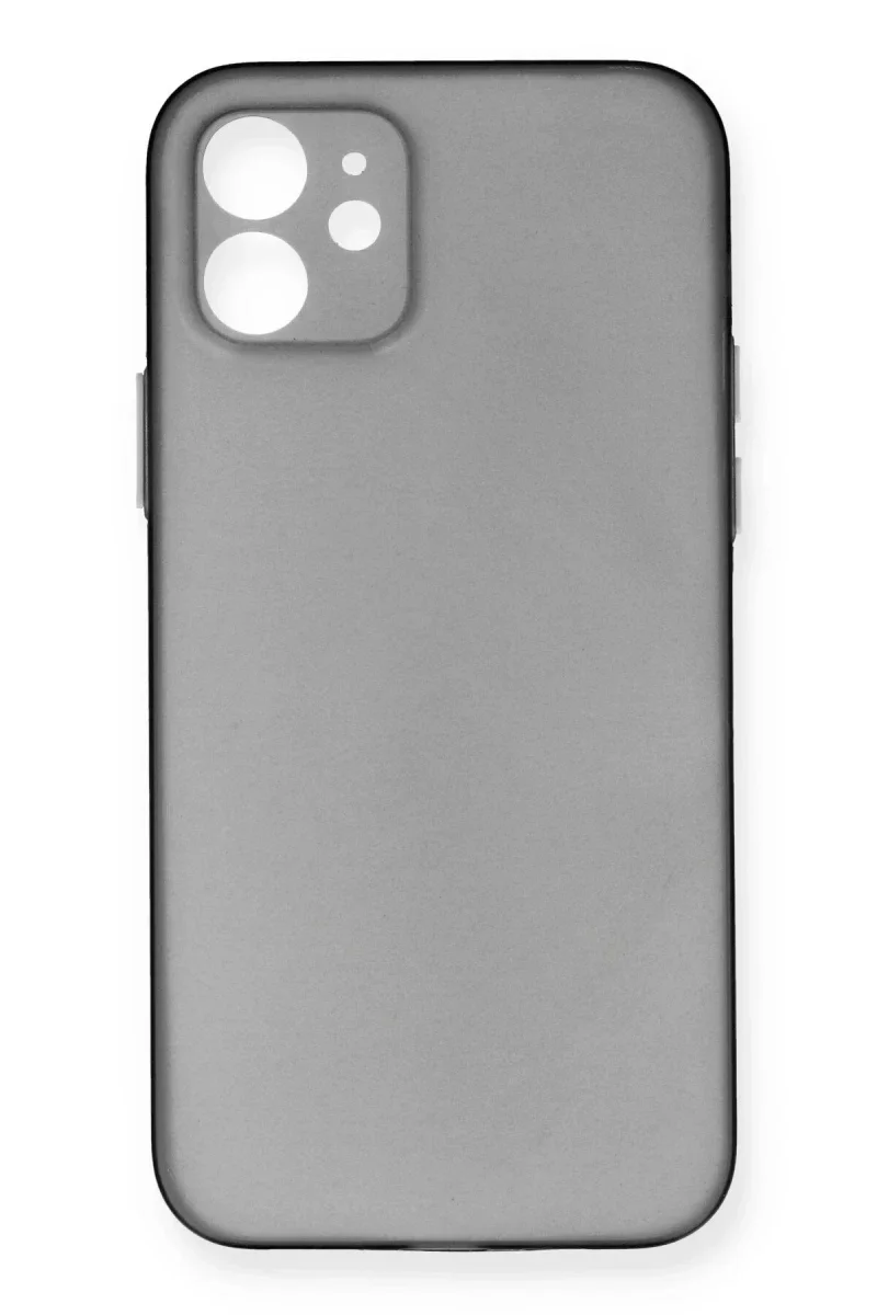 Apple iPhone 12 Kılıf PP Ultra İnce Kapak - Gri Apple iPhone 12 Kılıf PP Ultra İnce Kapak - Gri