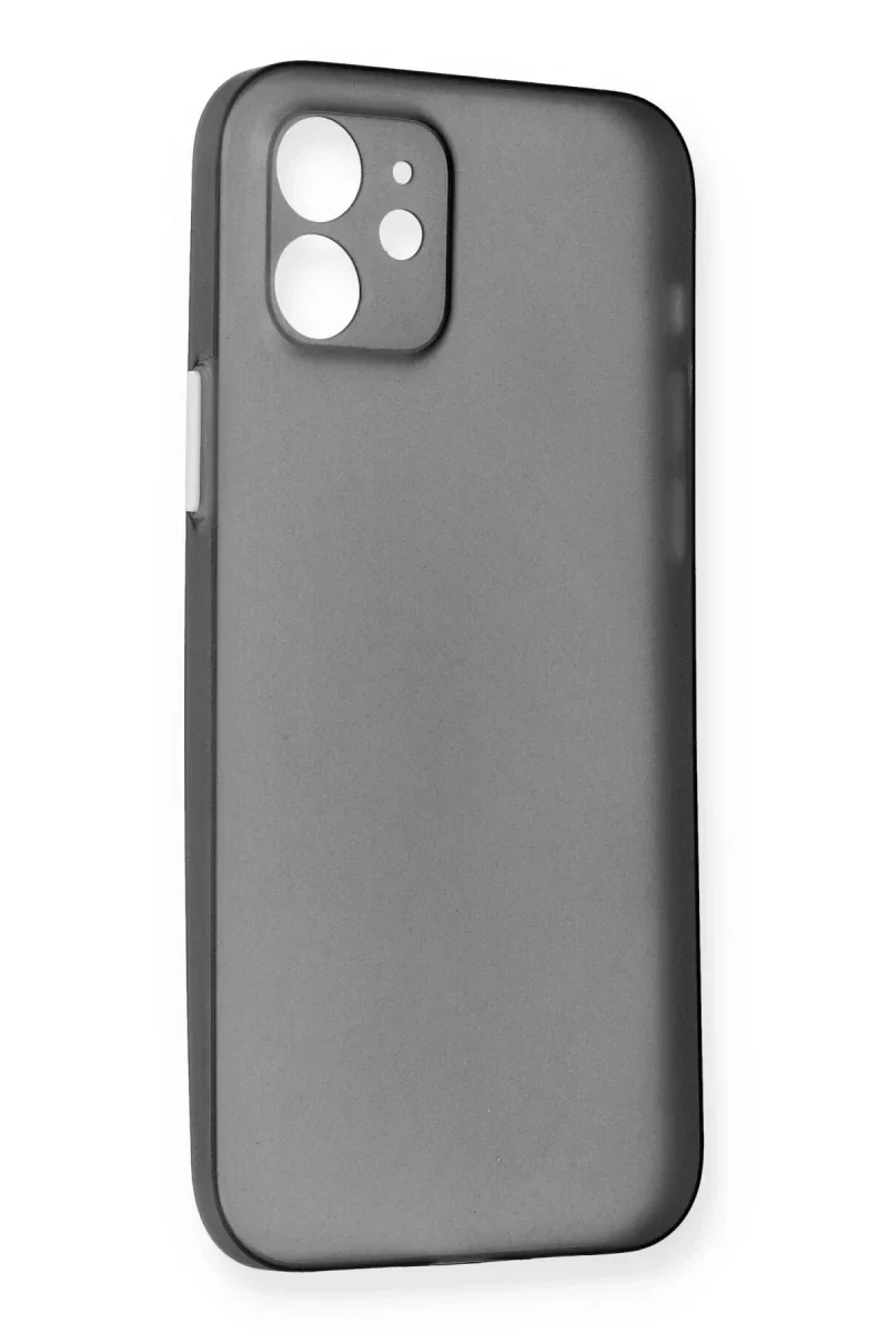 Apple iPhone 12 Kılıf PP Ultra İnce Kapak - Gri Apple iPhone 12 Kılıf PP Ultra İnce Kapak - Gri