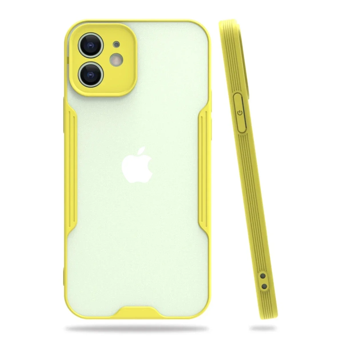 Apple iPhone 12 Kılıf Platin Silikon - Sarı Apple iPhone 12 Kılıf Platin Silikon - Sarı