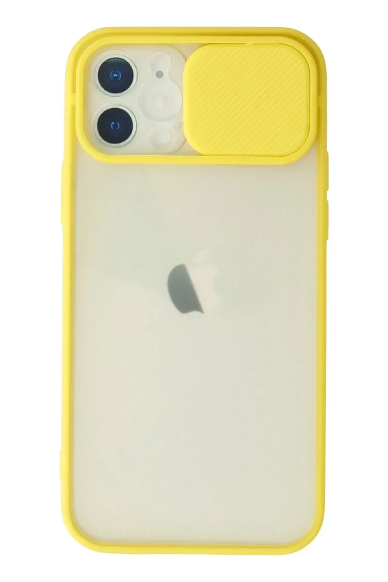 Apple iPhone 12 Kılıf Palm Buzlu Kamera Sürgülü Silikon - Sarı Fiyatı, Yorumları ve Özellikleri