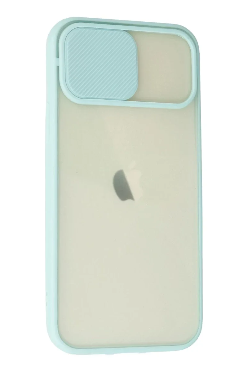 Apple iPhone 12 Kılıf Palm Buzlu Kamera Sürgülü Silikon - Turkuaz Apple iPhone 12 Kılıf Palm Buzlu Kamera Sürgülü Silikon - Turkuaz