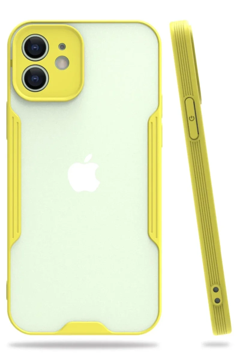 Apple iPhone 12 Kılıf Platin Silikon - Sarı Apple iPhone 12 Kılıf Platin Silikon - Sarı