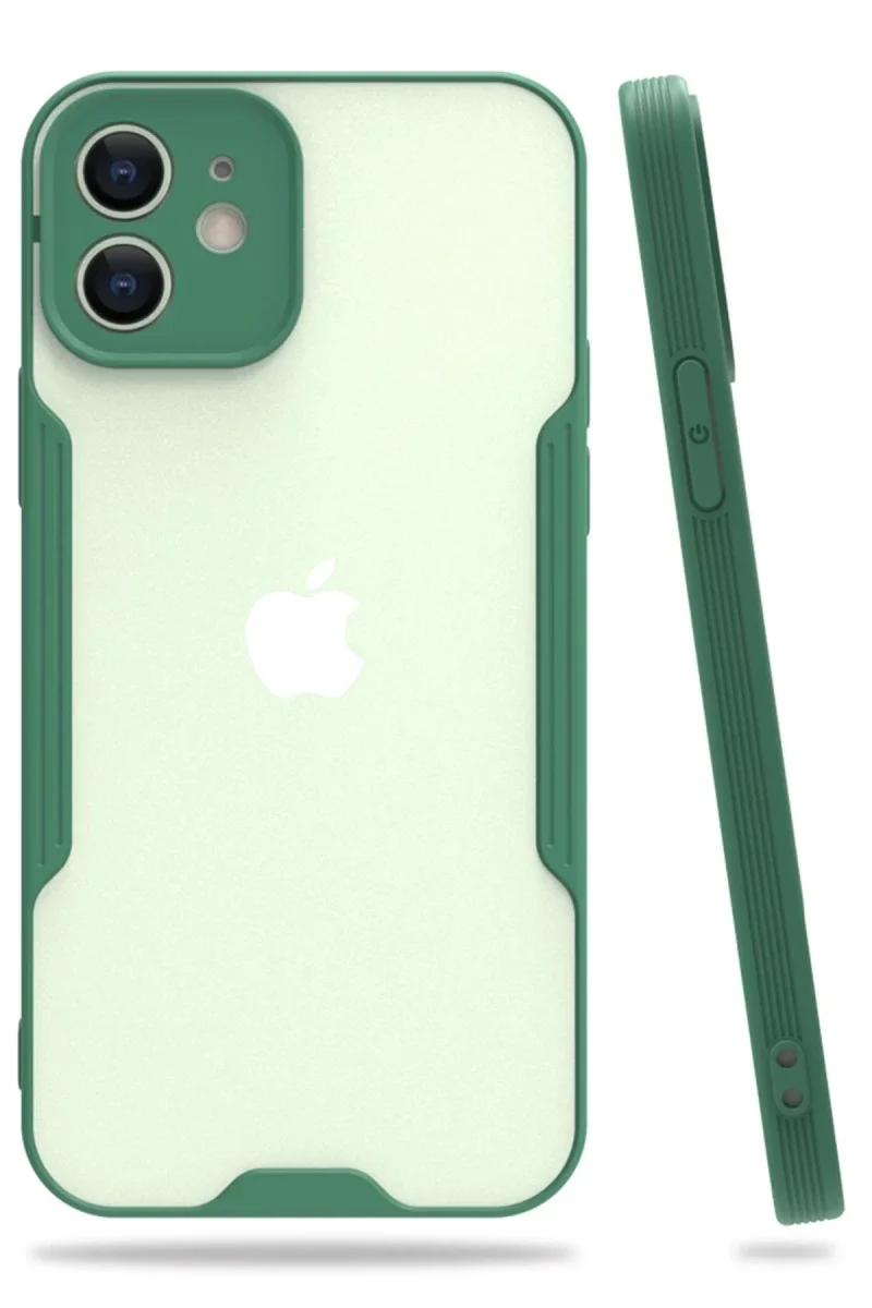 Apple iPhone 12 Kılıf Platin Silikon - Yeşil