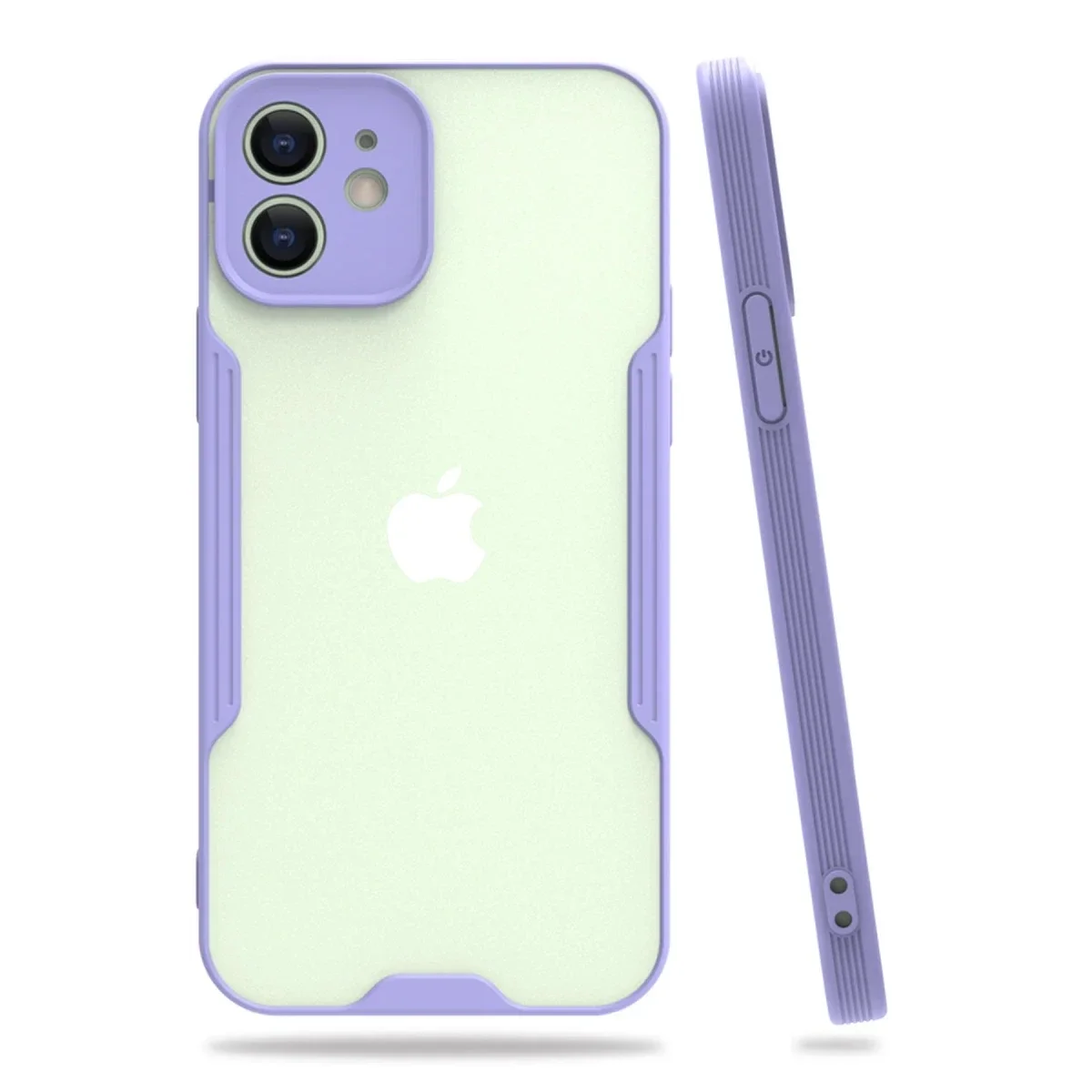 Apple iPhone 12 Kılıf Platin Silikon - Lila
