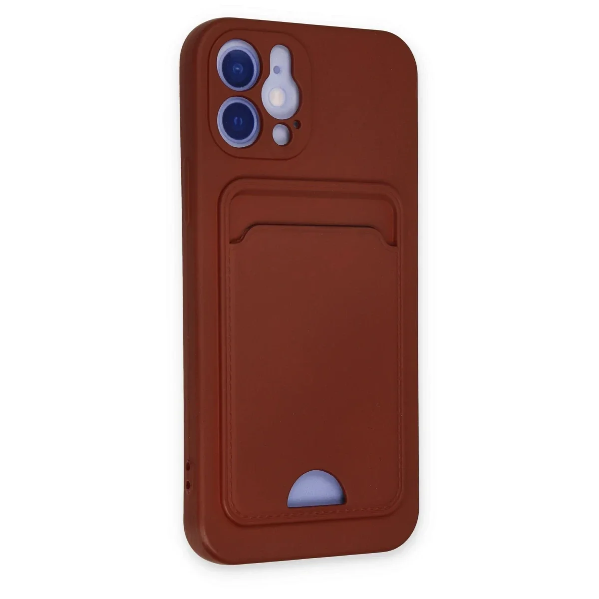 Apple iPhone 12 Kılıf Kelvin Kartvizitli Silikon - Bordo