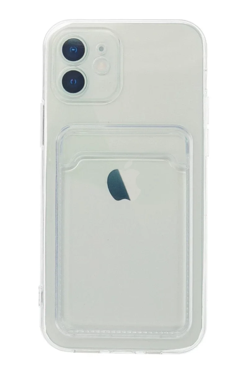 Apple iPhone 12 Kılıf Kart Şeffaf Silikon - Şeffaf Apple iPhone 12 Kılıf Kart Şeffaf Silikon - Şeffaf