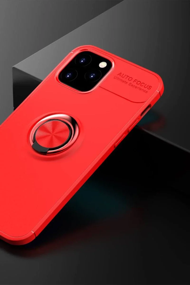 Apple iPhone 12 Kılıf Range Yüzüklü Silikon - Kırmızı Apple iPhone 12 Kılıf Range Yüzüklü Silikon - Kırmızı