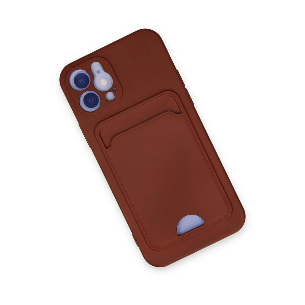 Apple İphone 12 Kılıf Kelvin Kartvizitli Silikon - Bordo