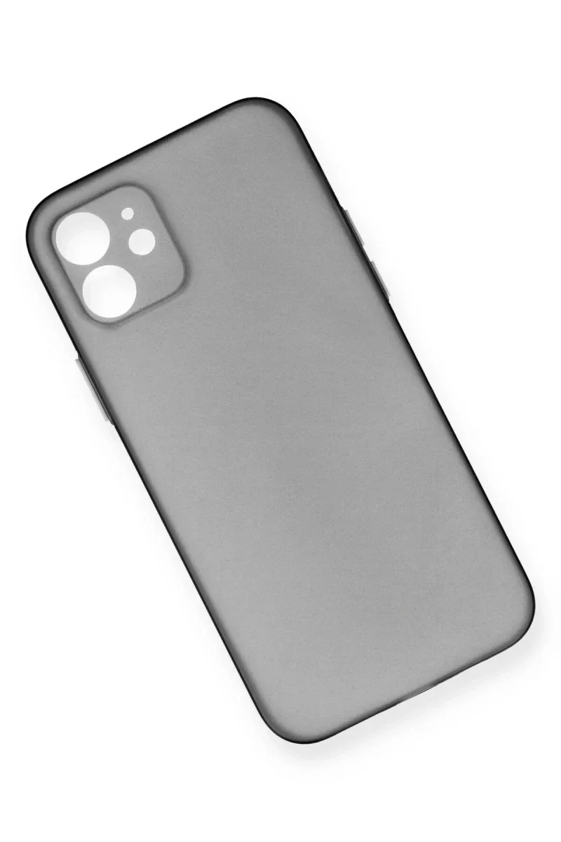 Apple iPhone 12 Kılıf PP Ultra İnce Kapak - Gri Apple iPhone 12 Kılıf PP Ultra İnce Kapak - Gri
