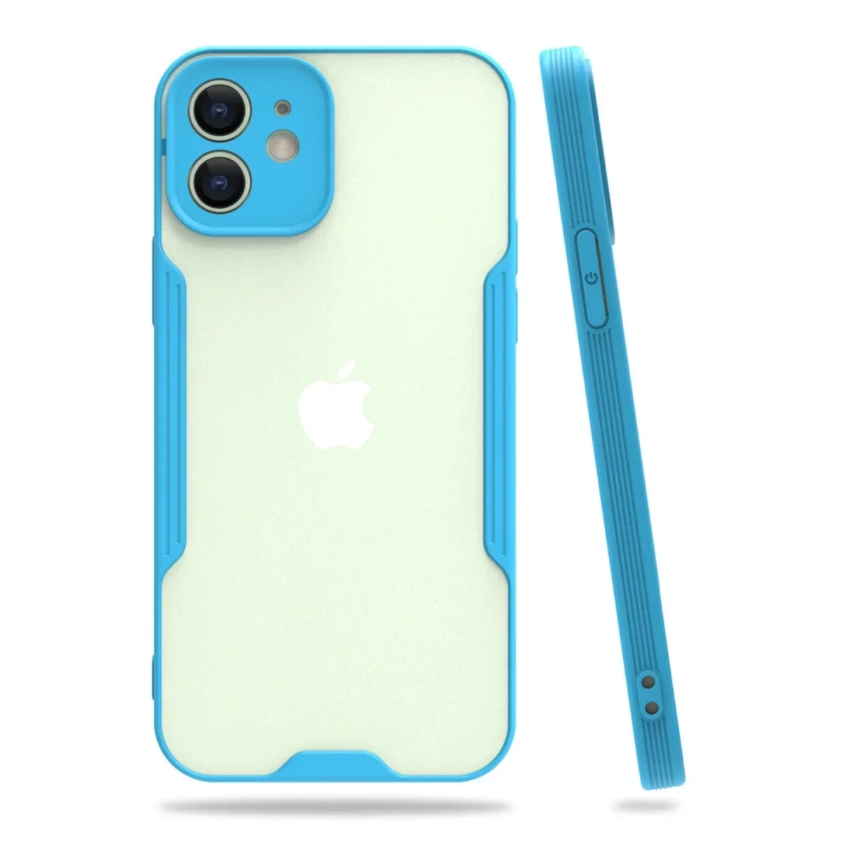 Apple iPhone 12 Kılıf Platin Silikon - Mavi