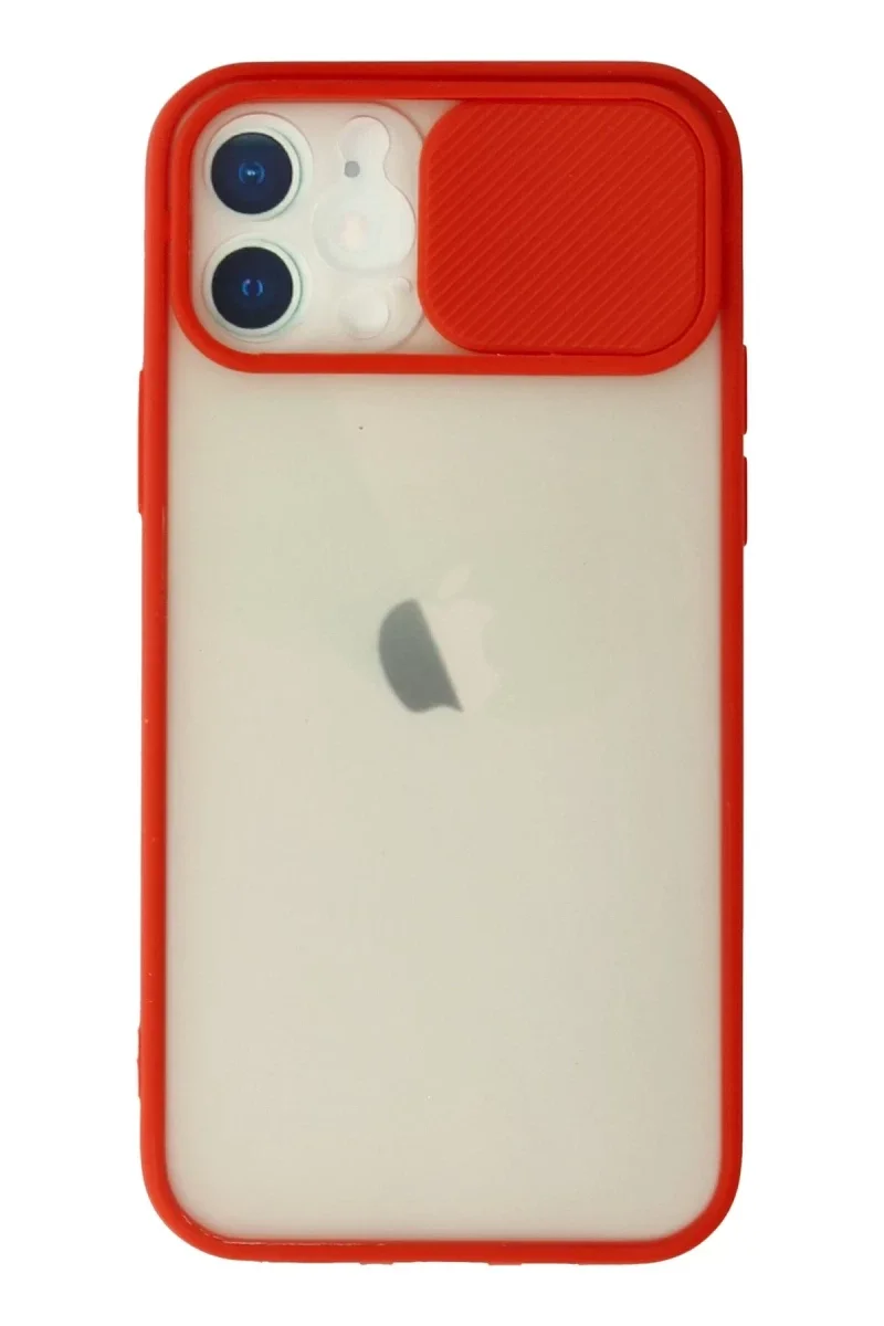 Apple iPhone 12 Kılıf Palm Buzlu Kamera Sürgülü Silikon - Kırmızı Fiyatı, Yorumları ve Özellikleri