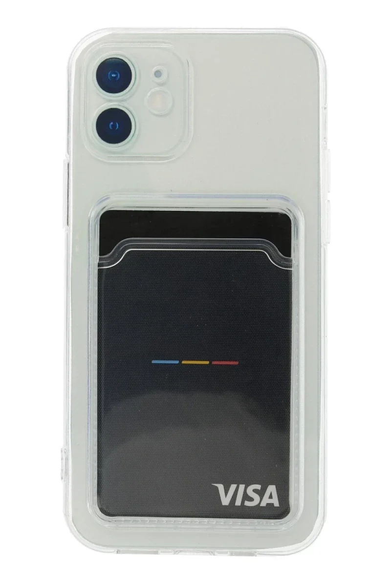 Apple iPhone 12 Kılıf Kart Şeffaf Silikon - Şeffaf Apple iPhone 12 Kılıf Kart Şeffaf Silikon - Şeffaf