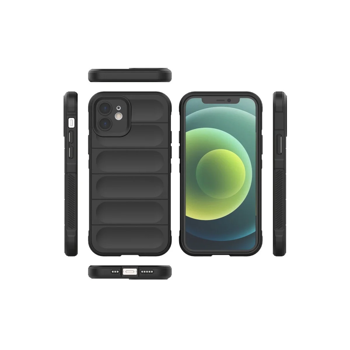 Apple İphone 12 Kılıf Optimum Silikon - Siyah Apple İphone 12 Kılıf Optimum Silikon - Siyah