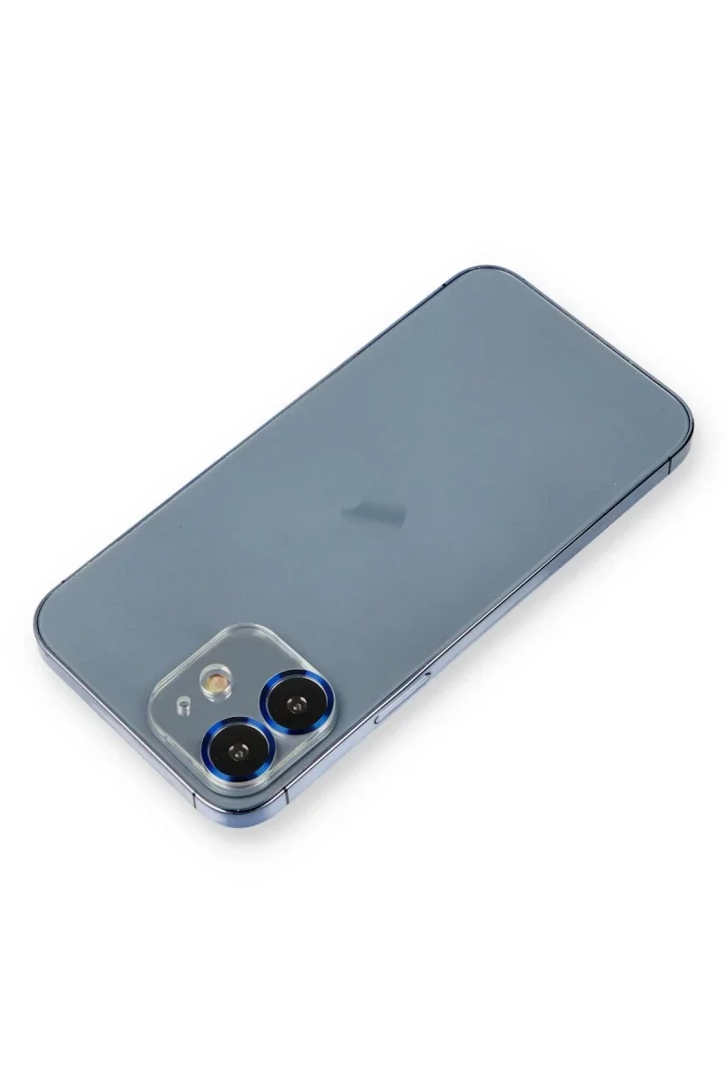 Apple iPhone 12 Metal Kamera Lens Koruma Cam - Mavi Apple iPhone 12 Metal Kamera Lens Koruma Cam - Mavi