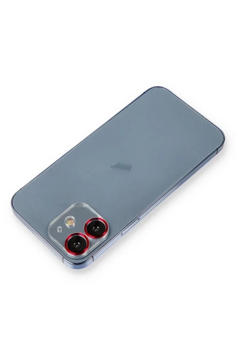 Apple iPhone 12 Metal Kamera Lens Koruma Cam - Kırmızı Apple iPhone 12 Metal Kamera Lens Koruma Cam - Kırmızı