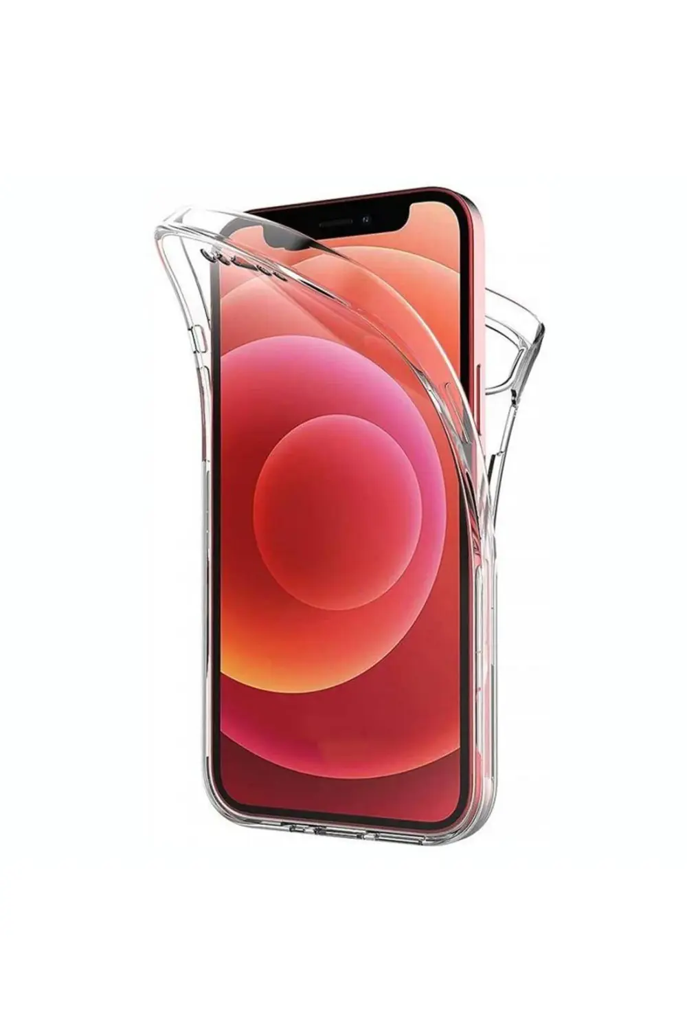 Apple iPhone 12 Mini Çift Taraflı Silikon Kılıf Şeffaf