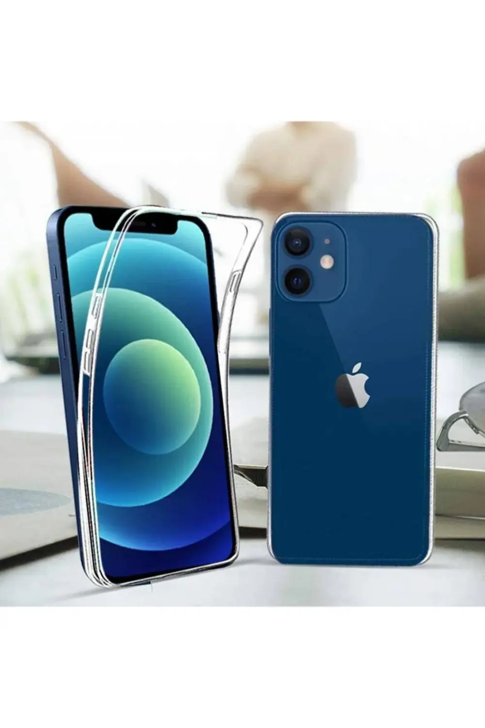 Apple iPhone 12 Mini Çift Taraflı Silikon Kılıf Şeffaf