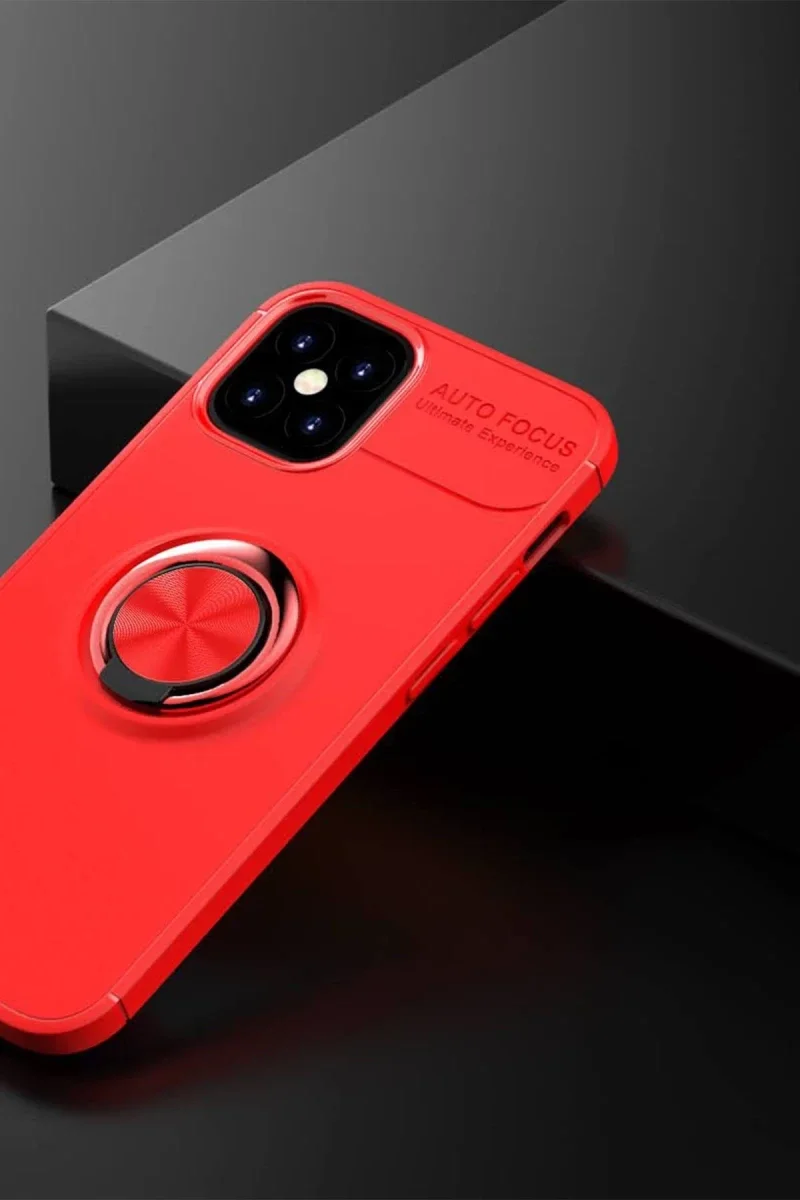 Apple iPhone 12 Mini Kılıf Range Yüzüklü Silikon - Kırmızı Apple iPhone 12 Mini Kılıf Range Yüzüklü Silikon - Kırmızı