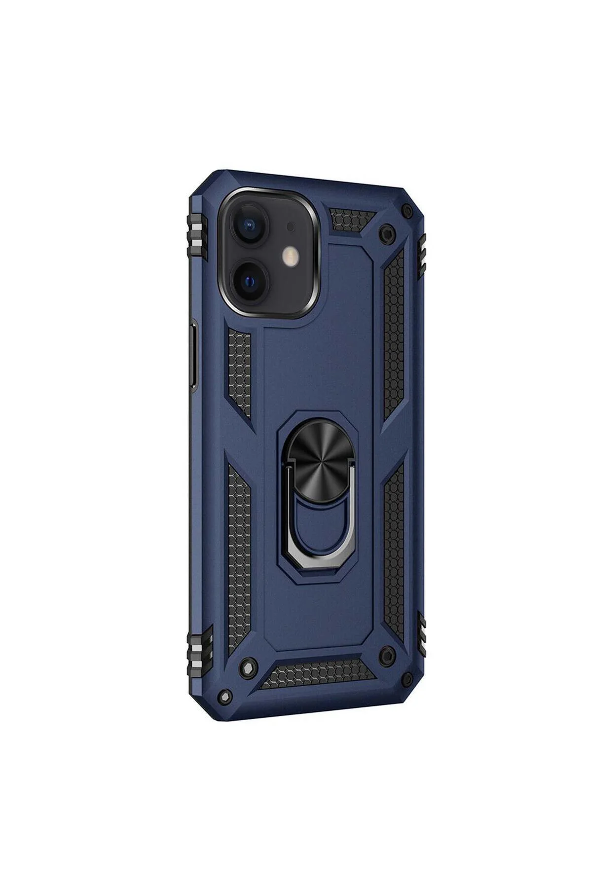 Apple iPhone 12 Mini 5.4'' Yüzüklü Tank Kılıf Lacivert