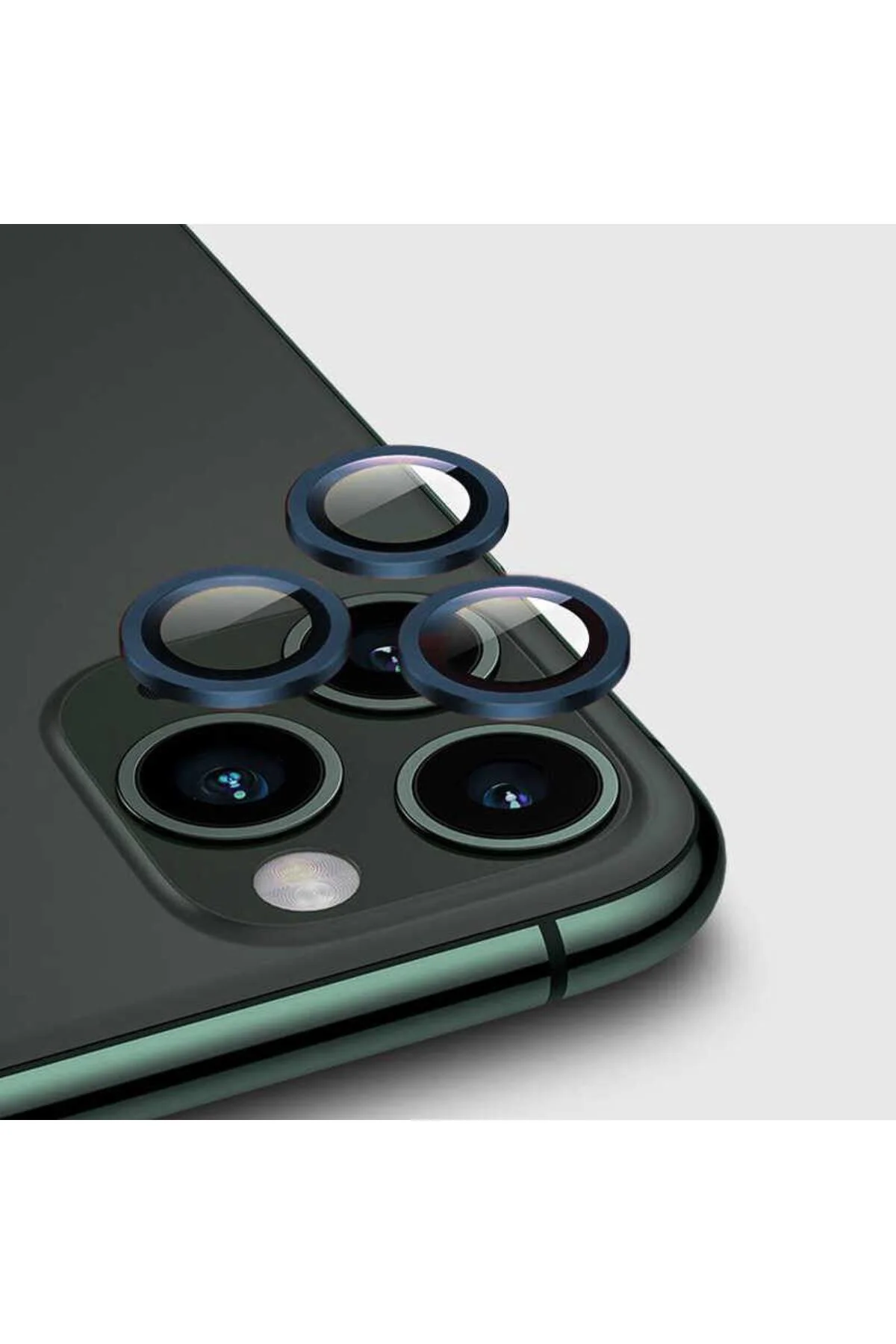 Apple iPhone 12 Mini 5.4'' Metal Çerçeveli Kamera Koruma Lensi Mavi