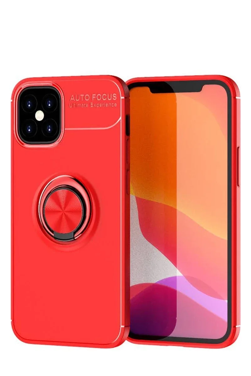 Apple iPhone 12 Mini Kılıf Range Yüzüklü Silikon - Kırmızı Apple iPhone 12 Mini Kılıf Range Yüzüklü Silikon - Kırmızı