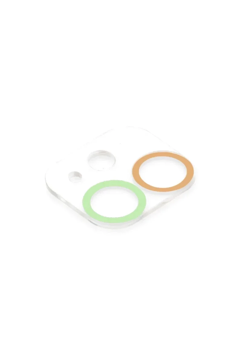 Apple iPhone 12 Mini Renkli Kamera Lens Koruma Cam - Turuncu-Yeşil