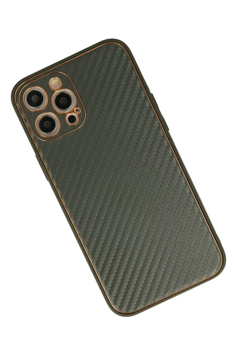 Apple iPhone 12 Pro Kılıf Coco Karbon Silikon - Füme